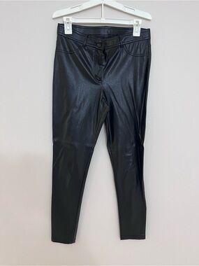 High-Rise Black Faux Leather Skinny pants
